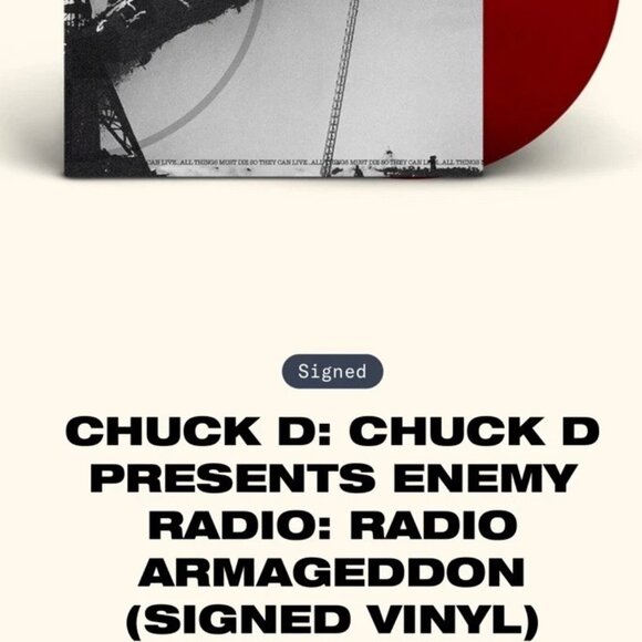 Chuck D Radio Armageddon LP ~ Signed Insert ~ Ltd Ed Colored Vinyl ~ New/Sealed! - Picture 2 of 4
